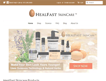 Tablet Screenshot of healfastskincare.com